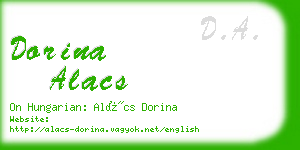 dorina alacs business card